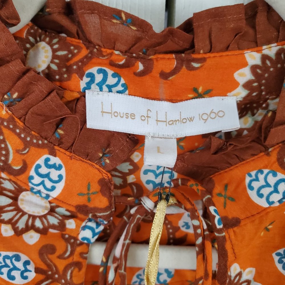 NWT House Of Harlow 1960 Puff Shoulder Floral Print Blouse - Picture 4 of 12
